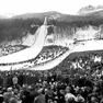 Il “Trampolino Italia” delle Olimpiadi di Cortina del 1956 in una foto di repertorio: è stato demolito e ricostruito più volte