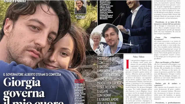 La copertina del servizio di Novella 2000 dedicato al presidente del Veneto Alberto Stefani