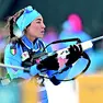 Dorothea Wierer si prepara al tiro nella 15 km di Anterselva