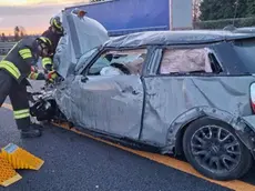 L'auto coinvolta nell'incidente in A4