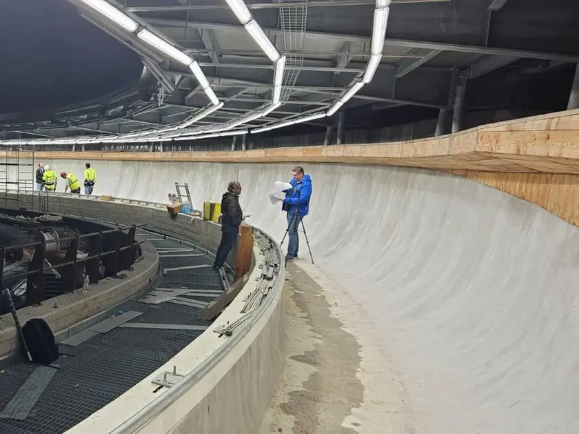 La pista Eugenio Monti durante le fasi di costruzione