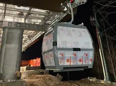 La cabinovia in movimento