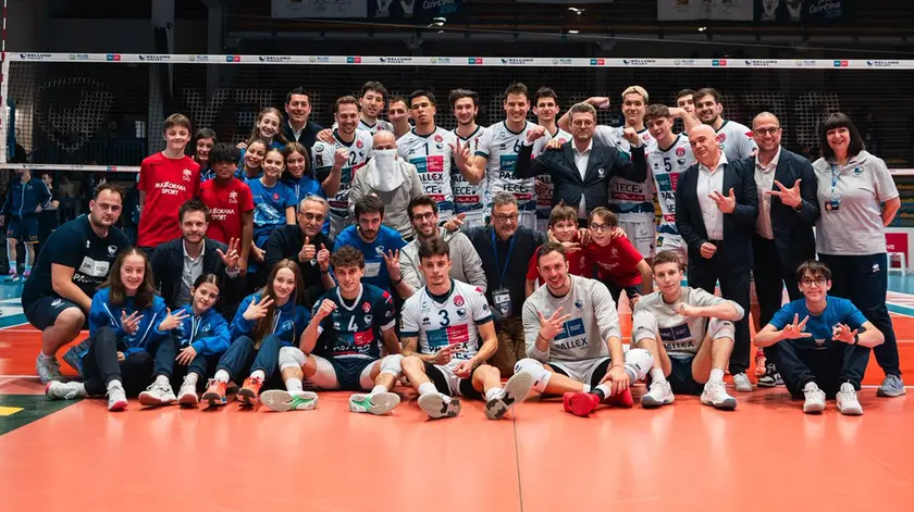 Il Belluno Volley dopo la vittoria sul Mirandola