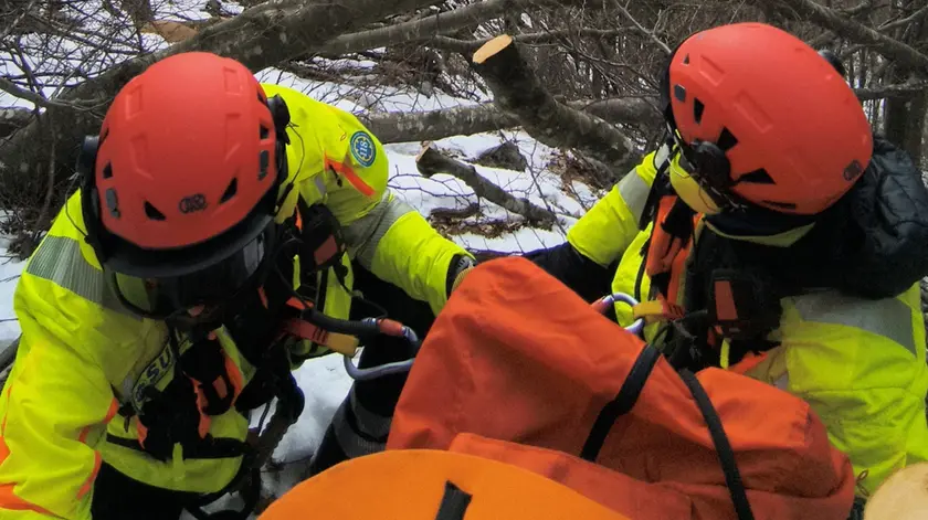 Un intervento del soccorso alpino