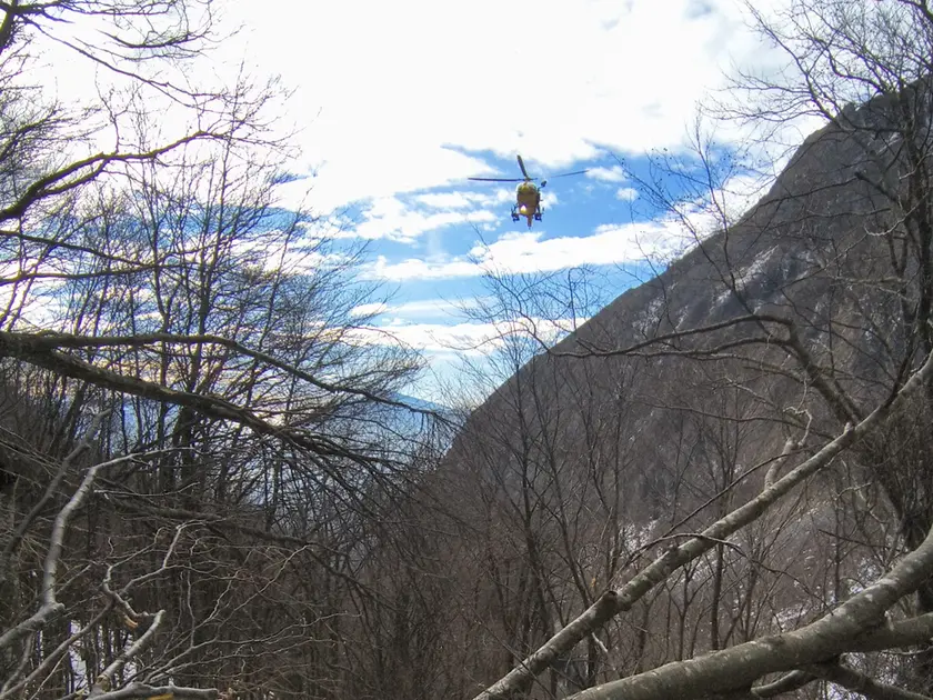 Un intervento del soccorso alpino