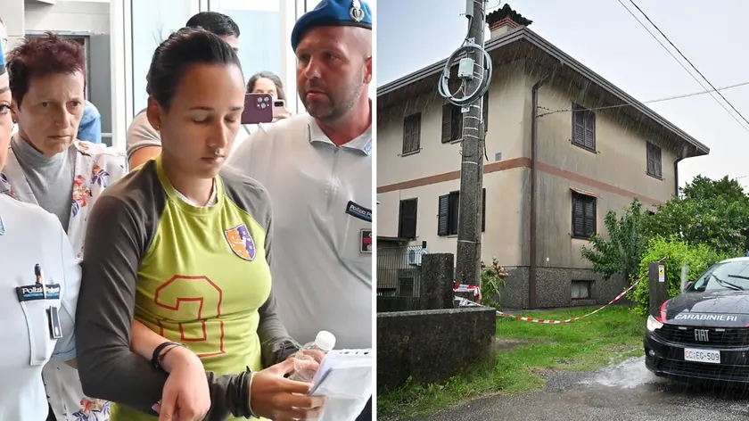 A sinistra Mailyn Castro Monsalvo, a destra la villetta degli orrori in via dei Lotti, a Gemona
