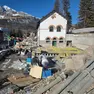 Il cantiere ex stazione a Cortina