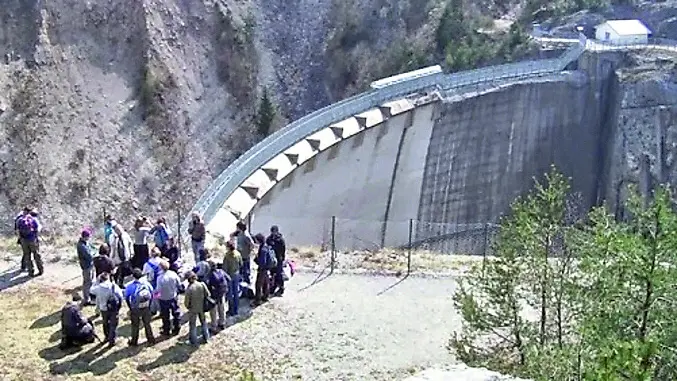 Una veduta della diga del Vajont