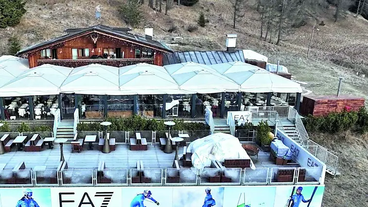 La seconda terrazza del Camineto appoggiata al prato