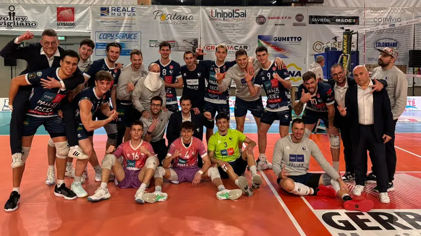 Il Belluno Volley dopo la vittoria contro il Savigliano