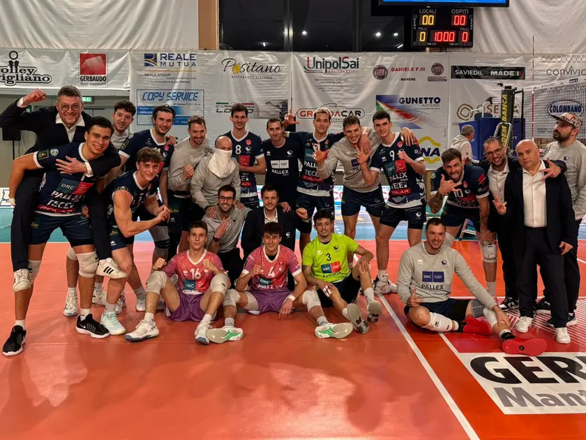 Il Belluno Volley dopo la vittoria contro il Savigliano