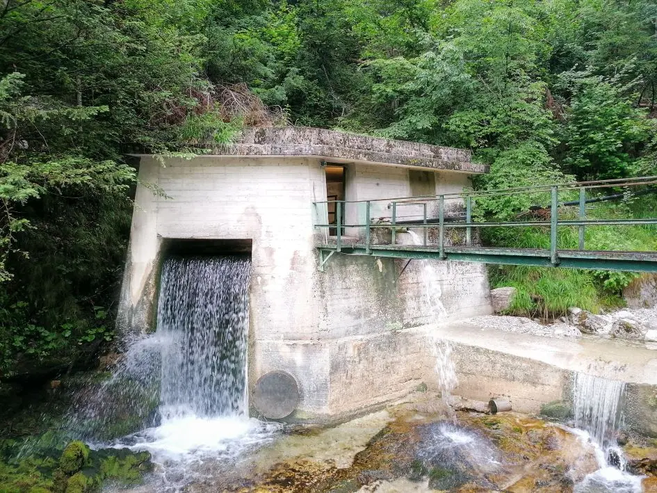 L'opera di captazione in Val Clusa