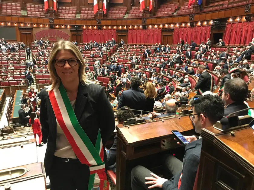 Cristina Andretta quando era sindaco di Vedelago invitata alla Camera con l'Anci