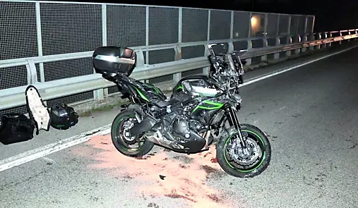La motocicletta dopo l'incidente