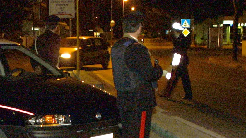 Un posto di blocco dei carabinieri