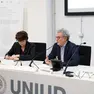 L’assessore regionale Alessia Rosolen, il rettore Angelo Montanari e il direttore di Confindustria Udine, Michele Nencioni