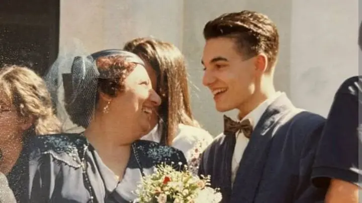 Giuseppe Delmonte con la madre Olga