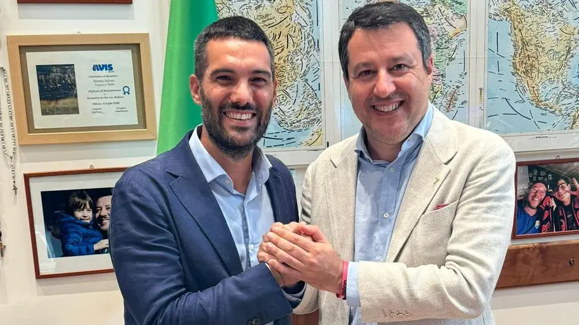 Andrea Tomaello con Matteo Salvini