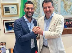 Andrea Tomaello con Matteo Salvini