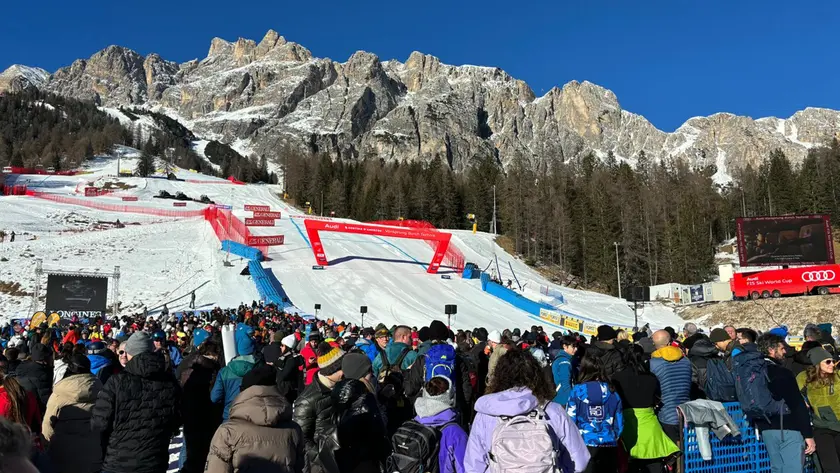 La finish area di Rumerlo a Cortina durante i Giochi olimpici