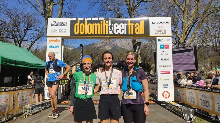Le premiate tra le donne alla Dolomiti Beer Trail