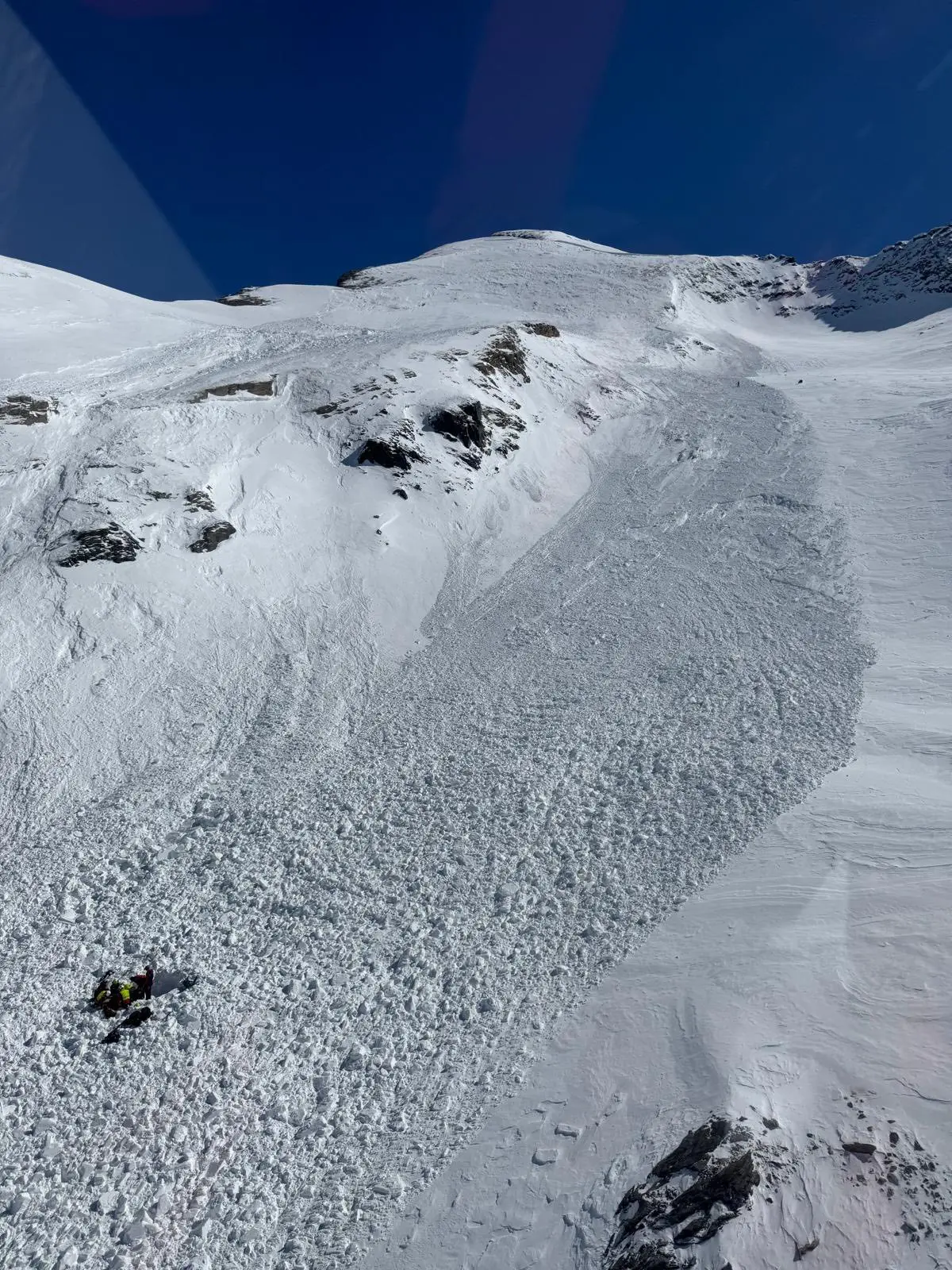 La valanga che ha travolto lo scialpinista