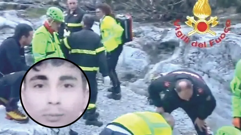 I soccorsi e, nel tondo, Alessio Nicholas Popa