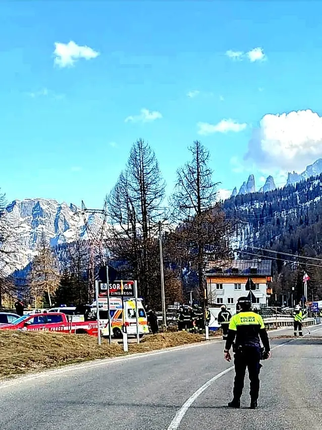 Il luogo dell'incidente mortale a Soraga