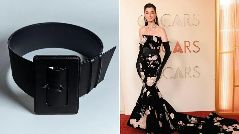 La cintura e, a destra, Anne Hathaway alla notte degli Oscar
