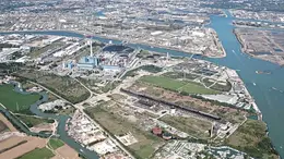 Una veduta dall’alto di Porto Marghera