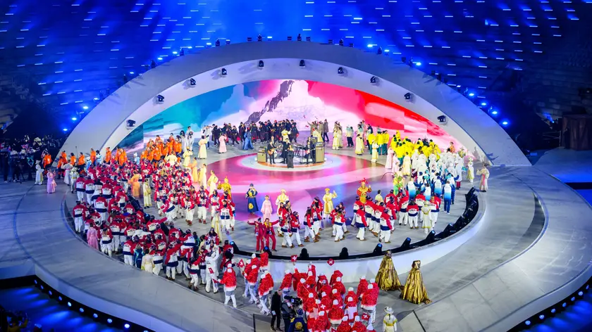 Un momento della cerimonia di chiusura all’Arena di Verona