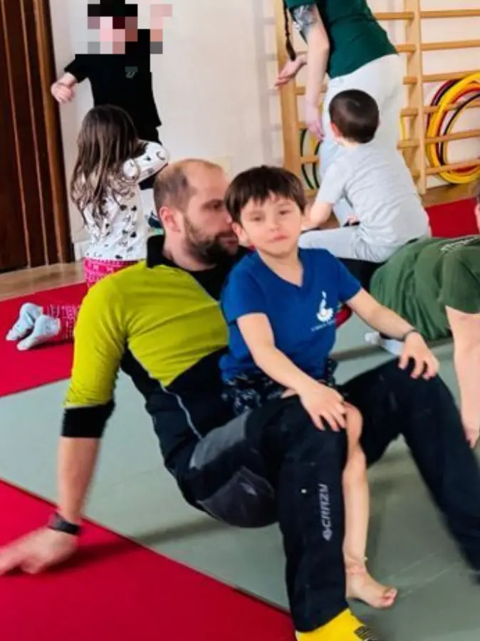 Papà Gabriele De March con il piccolo Lucas