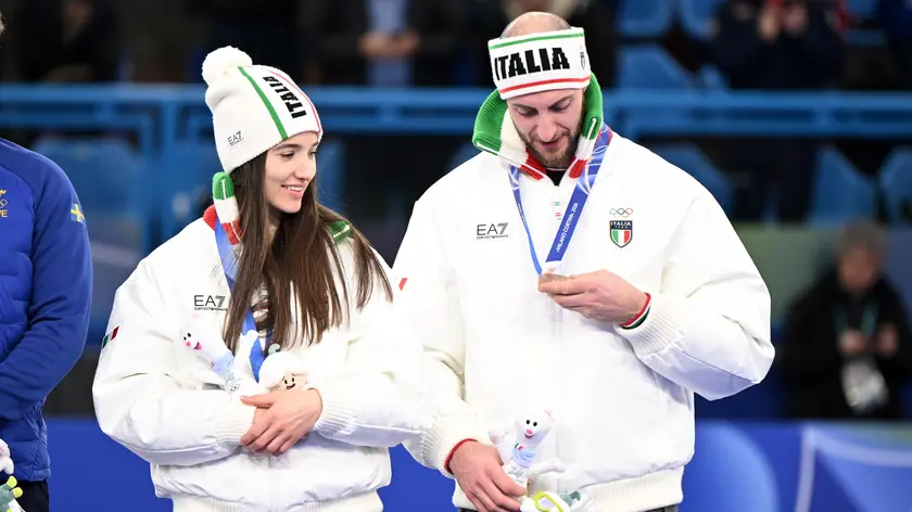 Stefania Constantini e Amos Mosaner con il bronzo olimpico