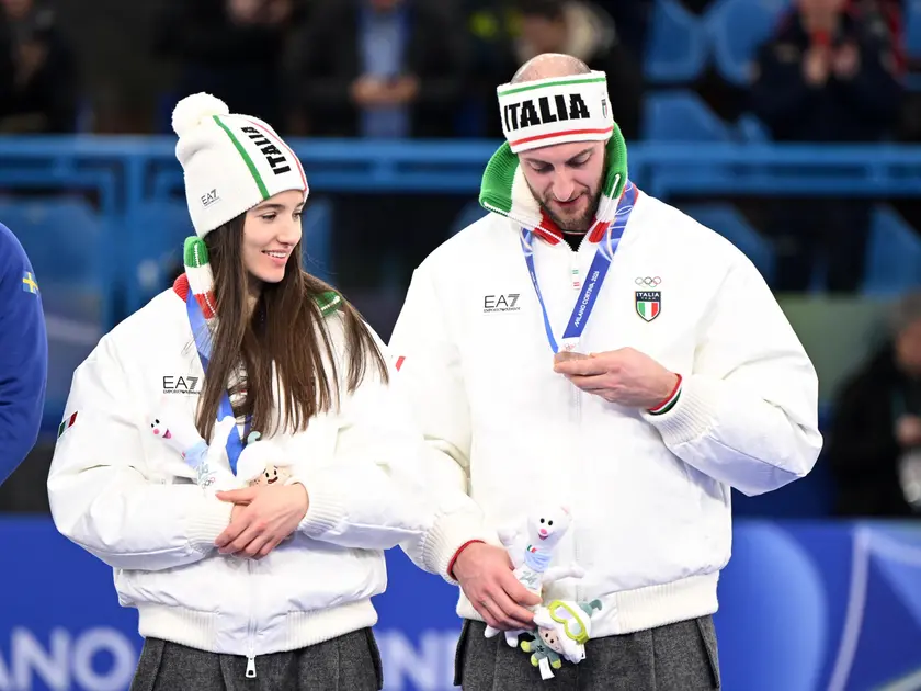 Stefania Constantini e Amos Mosaner con il bronzo olimpico