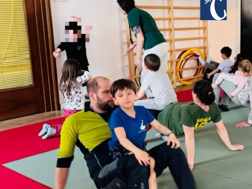 Papà Gabriele De March con il piccolo Lucas