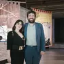 L'artista Marinella Senatore con il presidente del Palio, Eugenio Tamburrino