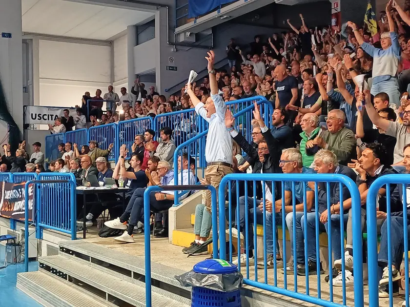 La gioia del presidente Sandro Da Rold in tribuna