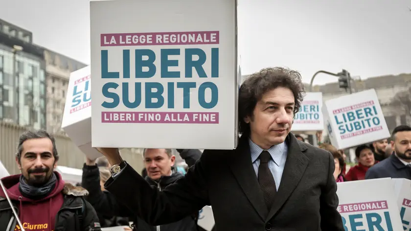 Marco Cappato durante una manifestazione per il fine vita