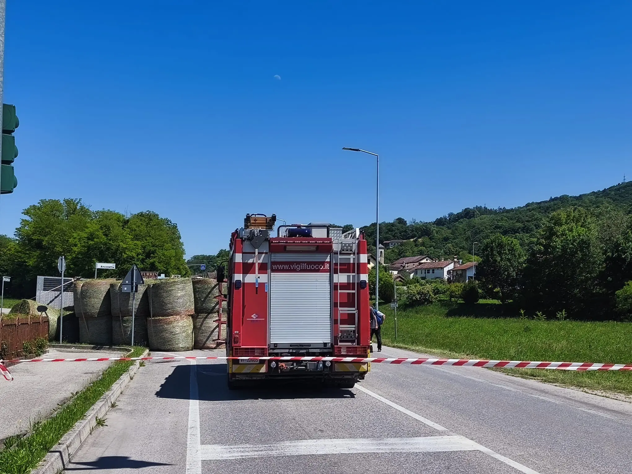L'intervento dei vigili del fuoco di Feltre