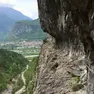 Un passaggio della Ferrata della Memoria sul Vajont