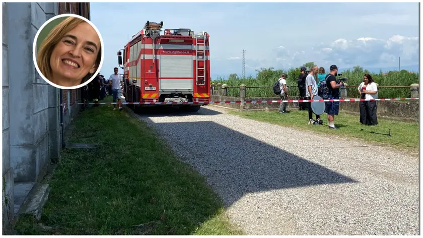 Il luogo del ritrovamento del corpo di Chiara Guerra (nel tondo)
