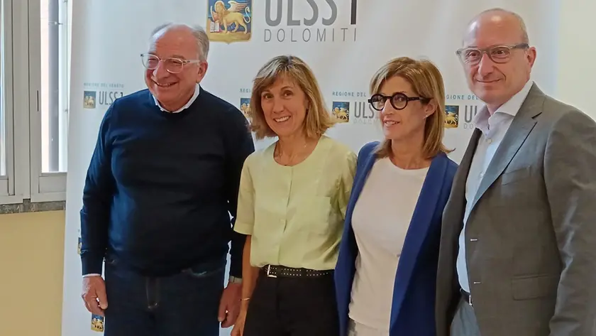 Da sinistra Giuseppe Dal Ben, Paola Midrio, Silvia Tesser e Giancarlo Bizzarri
