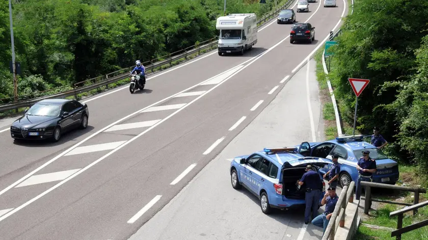 Posto di controllo della Polstrada a Longarone