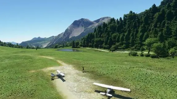 La pista di atterraggio a Casera Razzo