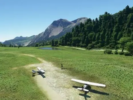 La pista di atterraggio a Casera Razzo