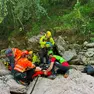 Un'operazione di soccorso a un escursionista