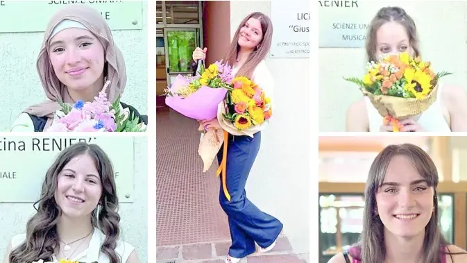 Cinque delle sei ragazze uscite con cento