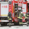 Una partenza dei vigili del fuoco