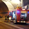 Un intervento dei vigili del fuoco nella galleria delle Anime