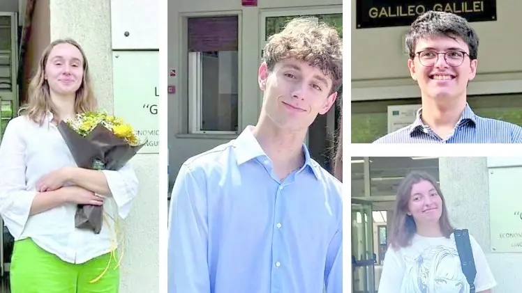 Alcuni degli studenti che hanno preso il massimo dei voti